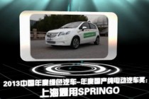 2013中国年度绿色汽车年度国产纯电动汽车奖：上海通用Springo